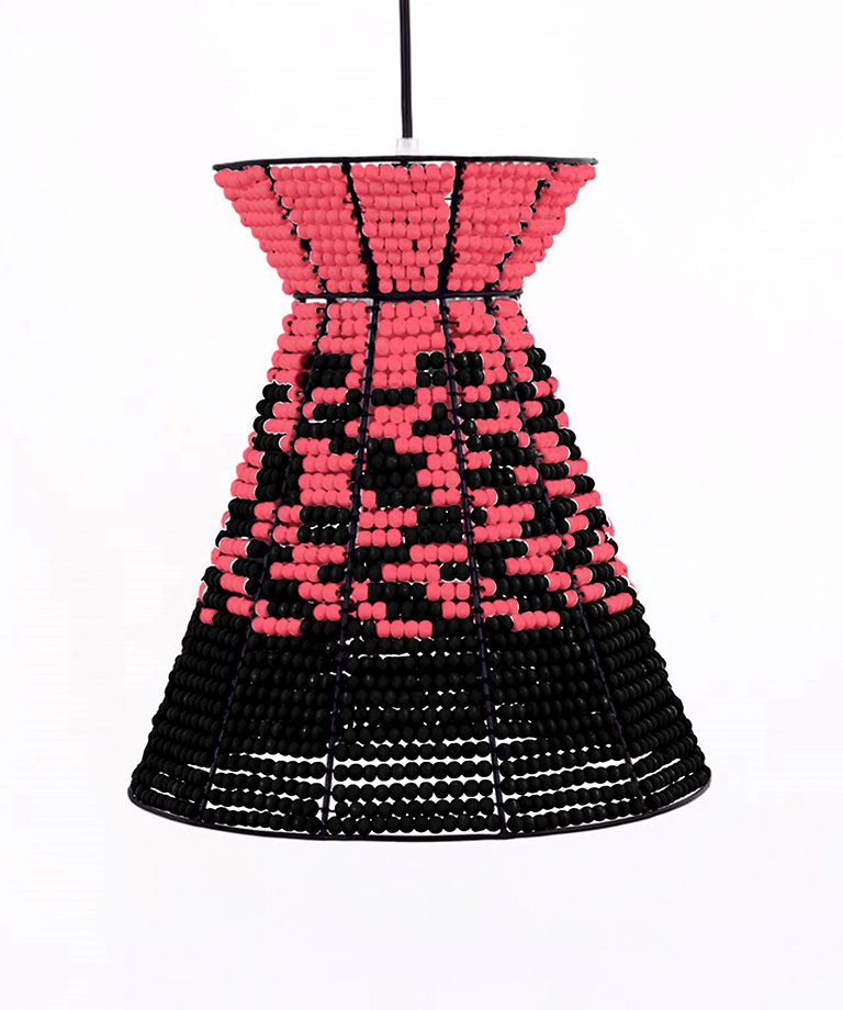 MASH-T-DESIGN-BEADED-CONE-SALMON-BLACK