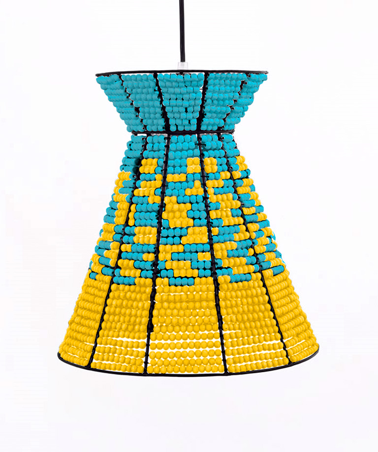 MASH-T-DESIGN-BEADED-CONE-TURQOISE-YELLOW
